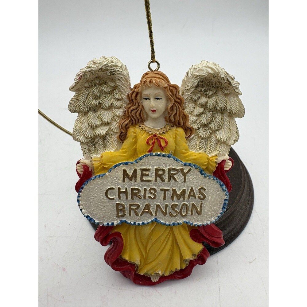 Branson Missouri Merry Christmas Angel Ornament Resin Souvenir 3.5 Inch
